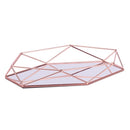 Wrought Iron Creative Three-Dimensional Desktop Jewelry Storage Tray Minimalist Cosmetics Tray Decorative Ornaments(Rose Gold)