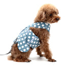 Anti-Leakage Breathable Small Dog Chest Harness Traction Rope, Size: M(Wave Piont Blue)