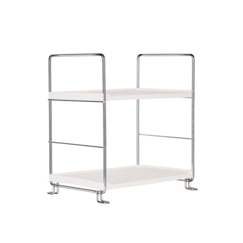 Bathroom Multi-Layer Iron Art Shelf Cosmetics Storage Rack Kitchen Supplies Layered Organizer, Colour: Silver 2 Layers