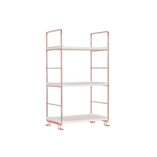 Bathroom Multi-Layer Iron Art Shelf Cosmetics Storage Rack Kitchen Supplies Layered Organizer, Colour: Rose Gold 3 Layers