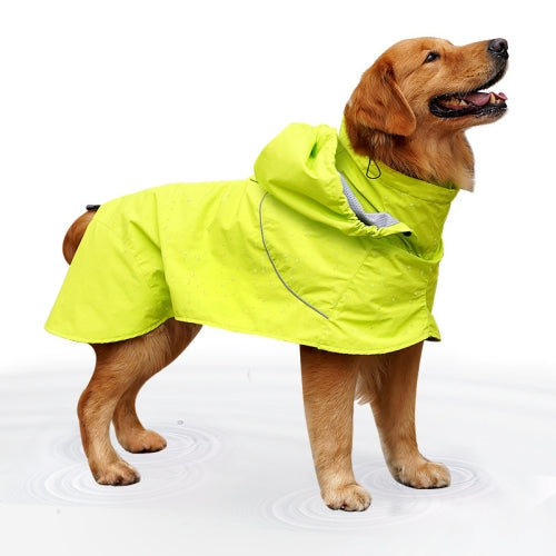 Pet Adjustable Waterproof Nylon Cloth High Collar Detachable Dog Raincoat, Size: S(Fluorescent Green)