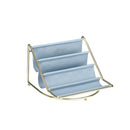 Desktop Racks Multi-Layer Wrought Iron Leather Storage Tray Keys Sundries Tablet Computers Watches Organize Creative Ornaments, Colour: Blue Small