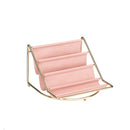 Desktop Racks Multi-Layer Wrought Iron Leather Storage Tray Keys Sundries Tablet Computers Watches Organize Creative Ornaments, Colour: Pink Small