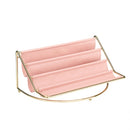 Desktop Racks Multi-Layer Wrought Iron Leather Storage Tray Keys Sundries Tablet Computers Watches Organize Creative Ornaments, Colour: Pink Large