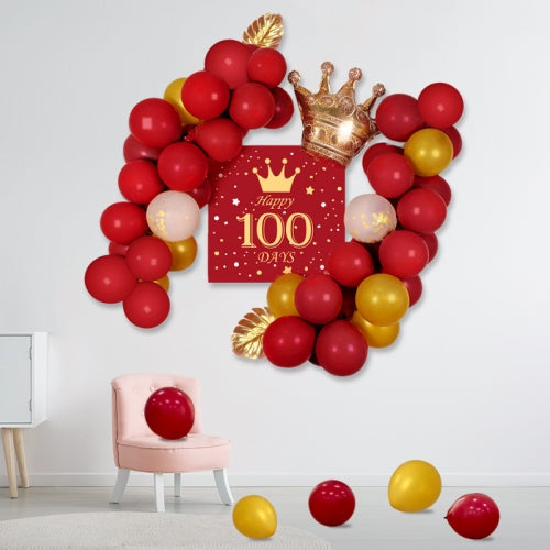 Baby Happy Birthday Party Scene Layout Background Wall Balloon Catch Week Decoration Supplies Props(Hundred Days)