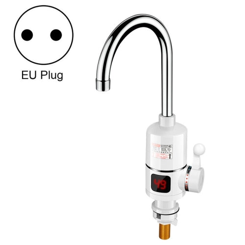 Digital Display Electric Heating Faucet Instant Hot Water Heater EU Plug Digital Display Elbow