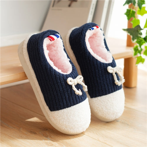 Autumn And Winter Warm Confinement Shoes Pregnant Women Postpartum Home Cotton Slippers, Size: 35-36(Navy )