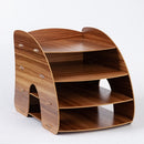 Office Supplies Curved Desktop A4 Storage Box Wooden File Rack Data Rack Shelf(Sakuragi)