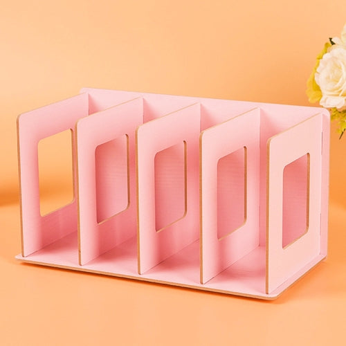 Cd01 Home Multifunctional Storage DIY Creative CD Rack Wooden DVD Rack Student Bookshelf(Light Pink)