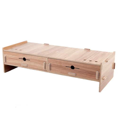 2 PCS LCD Monitor Increase Rack Wooden Keyboard Rack Desktop Storage Rack Shelf(Sakuragi)