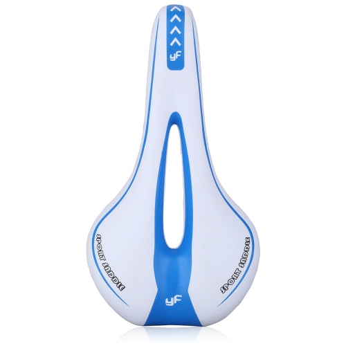 YAFEE YF-1018 Mountain Bike Saddle Bicycle Riding Saddle Bicycle Saddle(White Blue)