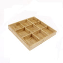 Hot Pot Bamboo Plate Compartmental Platter Vegetable Wood Tray Set Large Nine Grid Plate