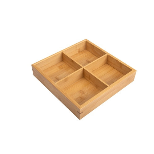Hot Pot Bamboo Plate Compartmental Platter Vegetable Wood Tray Set Small Four Grid Bamboo Plate