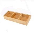 Hot Pot Bamboo Plate Compartmental Platter Vegetable Wood Tray Set Three Grid Bamboo Plate
