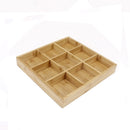 Hot Pot Bamboo Plate Compartmental Platter Vegetable Wood Tray Set Small Nine Grid Plate