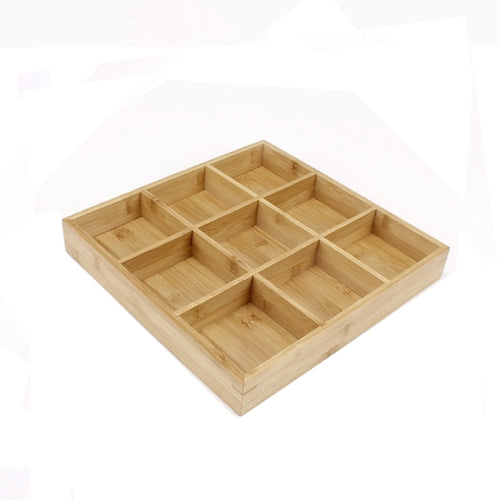Hot Pot Bamboo Plate Compartmental Platter Vegetable Wood Tray Set Small Nine Grid Plate