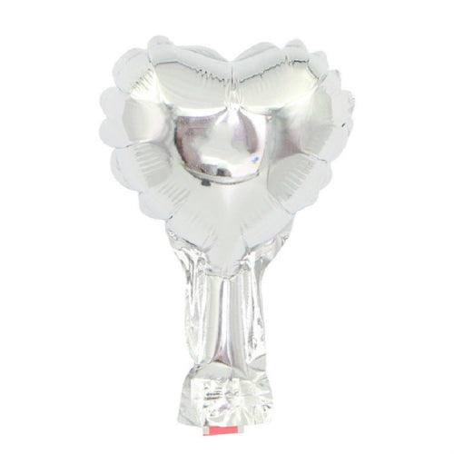 50 PCS Wedding Holiday Party Decoration Love Light Board Aluminum Foil Balloon, Specification:5inch Heart Shaped(Silver)