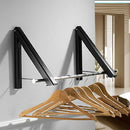 Multifunctional Space Aluminum Invisible Drying Rack, Size:Double Black + 120cm Crossbar