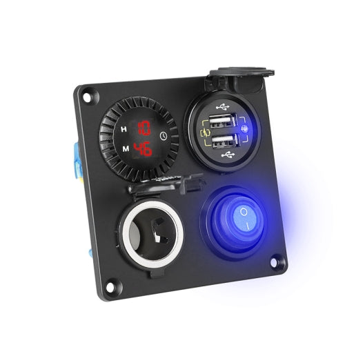 12 / 24V Dual USB Car Yacht Modified Switch Charger(Red Light)