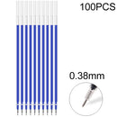 100 PCS Neutral Ink Gel Pen Pen Refill 0.38mm Bullet Refill(Needle Tip Of Blue)