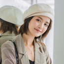 Houndstooth Plaid Beret Female Autumn and Winter Retro Wild Simple Style Painter Hat, Size: M (56-58cm)(Beige)