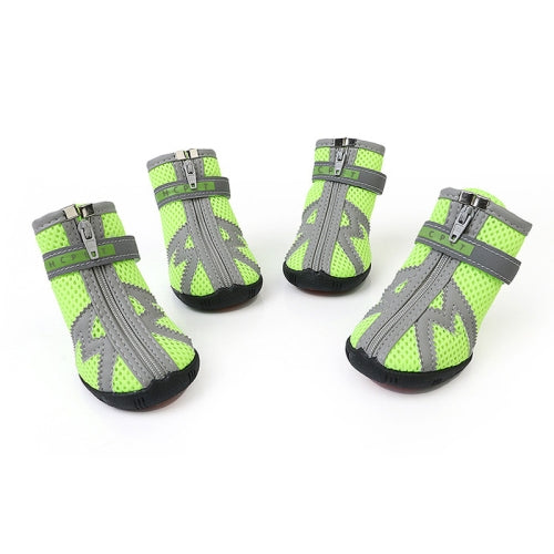 HCPET A1703 Pet Non-Slip Wear-Resistant Shoes Puppy Feet Cover, Size: Number 3(Breathable Green)