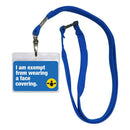 3 PCS Employee Badge Work Card Student Hanging Neck Card Holder(Blue Card Blue Belt)