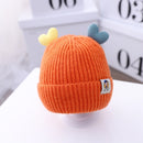 C0062 Love-Heart Ears Baby Knitted Hat Winter Warm Woolen Hat, Size: One Size(Orange)