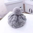 C0064 Hemp Pattern Children Knitted Beret Woolen Cap Autumn And Winter Warm Children Hat, Size: One Size(Gray)