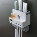 MW-098 Smart Toothbrush Sterilizer Electric Sterilization Wall Mounted Perforated Toothpaste Rack(Gray + Gray)