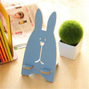 4 PCS Cartoon Rabbit cCandy Color Wooden Phone Holder(Blue)