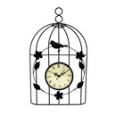 Home Stereo Birdcage Iron Art Wall Clock Digital Art Clock, Size: Small(Black)