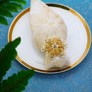 6 PCS CJK-1016 Western Restaurant Hotel Banquet Flower Shape Napkin Ring(Golden)
