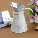 2 PCS Retro Distressed Iron Flower Bucket Flower Shop Decoration Handmade Hemp Rope Iron Flower Pot