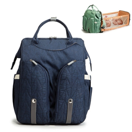 Folding Crib Mother And Baby Bag Multifunctional Double Shoulder Mother And Baby Bag(Royal Blue)