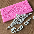 2 PCS Fondant Cake Silicone Mold Hollow Embossed Border Frame Retro Photo Frame Mould(1 5th 17-153 )