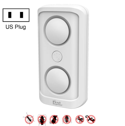 BG302 Dual-Speaker Intelligent Frequency Conversion Mosquito Repellent Ultrasonic Insect Repellent, Product specifications: US Plug 110V(White)