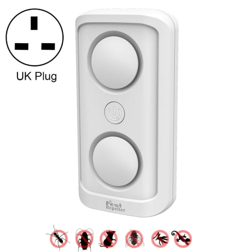 BG302 Dual-Speaker Intelligent Frequency Conversion Mosquito Repellent Ultrasonic Insect Repellent, Product specifications: UK Plug 220V(White)