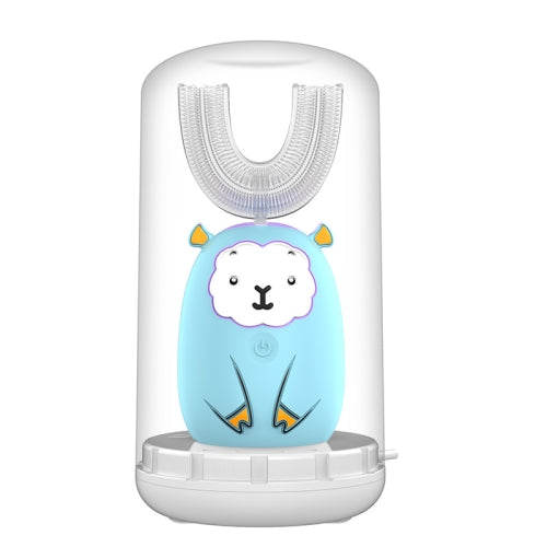 LFK-QT-0001 Children Smart Sonic U-shaped Electric Toothbrush Waterproof Teeth Scaler Wireless Charging Lazy Toothbrush(Sky Blue)