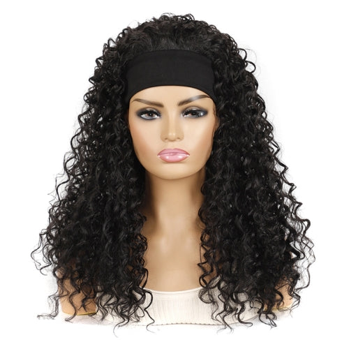 Hairband Wig Headgear Volume Chemical Fiber Wig Headgear, Color Classification: Black Hair Band 1B