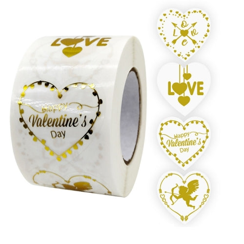 2 PCS Transparent Hot Stamping Heart-shaped Sticker Thank You Gift Decoration Sticker(3.8cm / 1.5inch)