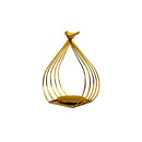 Bird House Candlestick Ornaments Golden Electroplated Iron Candlestick, Size: A Small