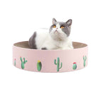 Round Corrugated Cat Scratcher Claw Sharpener Toy Bed, Colour: Pink 36x36x8cm