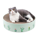 Round Corrugated Cat Scratcher Claw Sharpener Toy Bed, Colour: Green 32x32x6cm