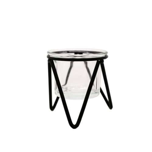 3 PCS Hollow Household Candle Cups Iron Candle Holders Luxury Creative Home Decorations, Colour: A Black