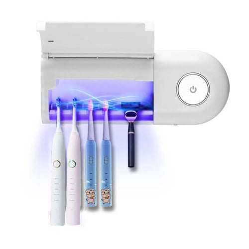 U-S119 Smart UV Toothbrush Sterilizer Electric Toothbrush Sterilization Air-Drying Storage Box(Pearl White)