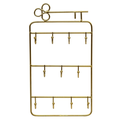 2 PCS Simple And Modern Wrought Iron Geometric Jewelry Stand Earrings Necklaces Display Stand, Colour: B Gold