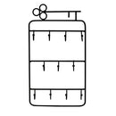 2 PCS Simple And Modern Wrought Iron Geometric Jewelry Stand Earrings Necklaces Display Stand, Colour: B Black