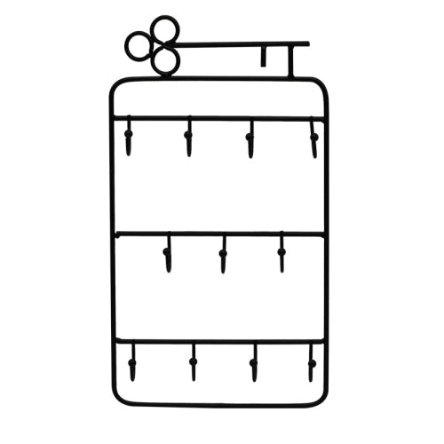 2 PCS Simple And Modern Wrought Iron Geometric Jewelry Stand Earrings Necklaces Display Stand, Colour: B Black