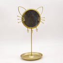 2 PCS Simple And Modern Wrought Iron Geometric Jewelry Stand Earrings Necklaces Display Stand, Colour: Cat